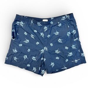 Columbia Size M marlin drink PFG Super Backcast Water Swim Shorts Trunks Blue